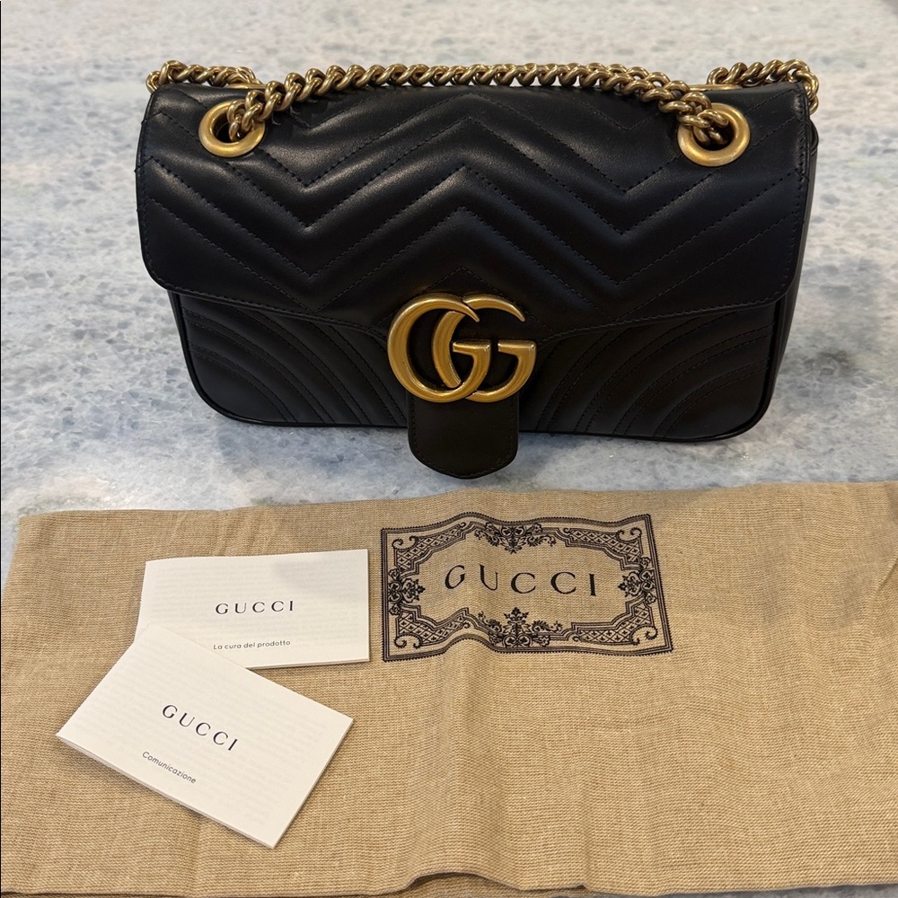NEW Gucci Matelasse Small Marmont Shoulder Bag - Picture 8 of 14